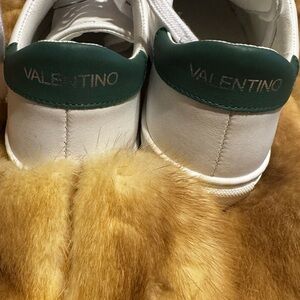 Valentino Women's White and Green Sneakers